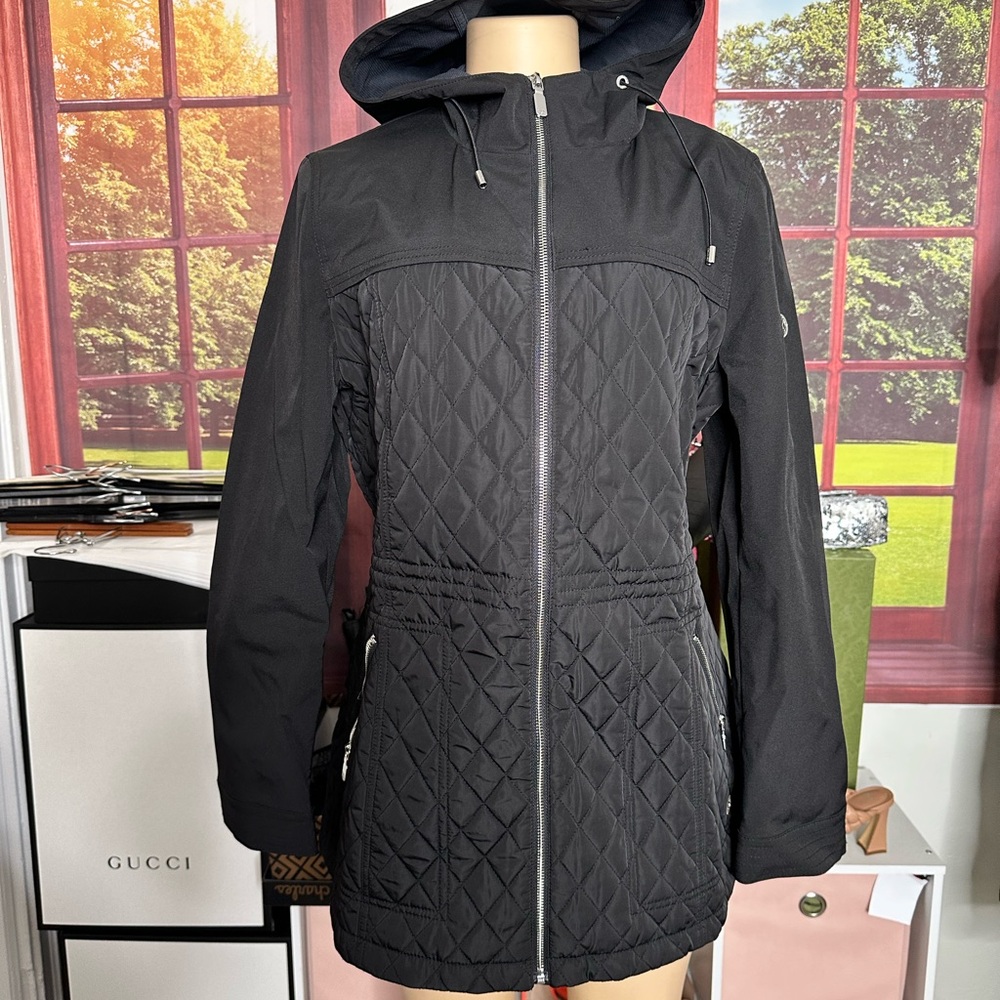 Calvin Klein Black Quilted Ski Jacket Sz L